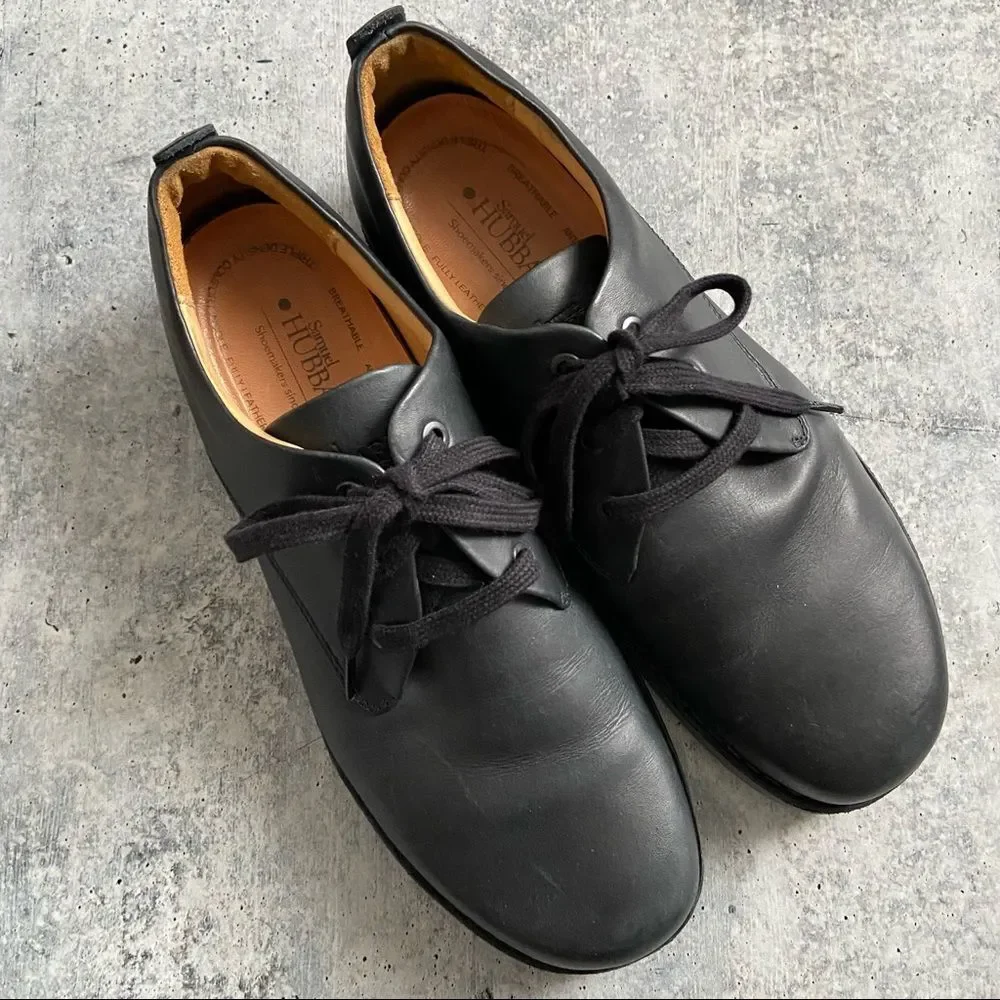 Samuel Hubbard Black Leather Comfort Oxfords 10.5